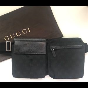 Gucci Waist Pouch in Black Canvas